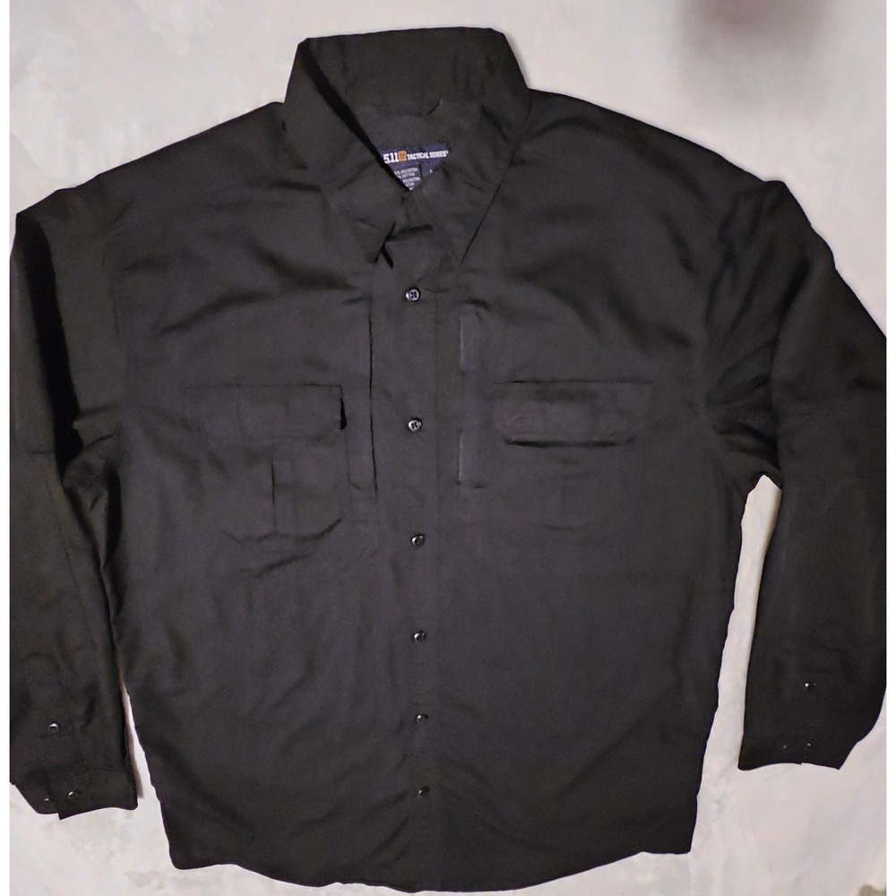5.11 + Tactical Series Black Long Sleeve  Shirt Men's Size Large Tall 72175T